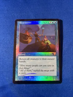 FOIL EVACUATION MP Crease 7th Seventh Edition mtg Magic fast shipping - Image 1