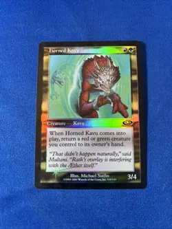 FOIL HORNED KAVU LP+ Planeshift mtg Magic fast shipping - Image 1
