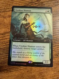 MTG Magic The Gathering SECRET LAIR Extended Art FOIL Viridian Shaman - Image 1