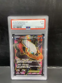 2016 Pokemon XY BreakPoint Full Art #118 Darkrai EX PSA 7! NM - Image 1