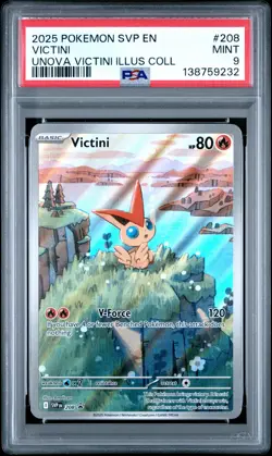 2025 POKEMON SVP PROMO UNOVA VICTINI ILLUSTRATION COLLECTION #208 VICTINI PSA 9 - Image 1