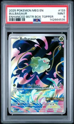 2025 POKEMON MEG EN-MEGA EVOLUTION ENHANCED BOOSTER BOX TOPPER BULBASAUR PSA 9 - Image 1