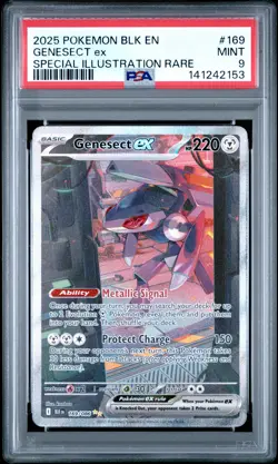 2025 POKEMON BLK EN-BLACK BOLT SPECIAL ILLUSTRATION RARE #169 GENESECT EX PSA 9 - Image 1
