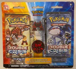 2015 POKEMON DOUBLE CRISIS TEAM MAGMA PIN 4 BOOSTER PACK BLISTER PACK SEALED - Image 1