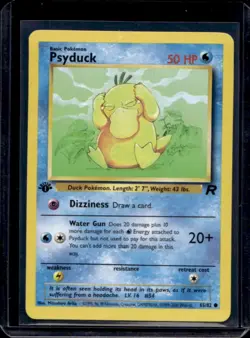 2000 Pokemon Team Rocket First Edition Psyduck #65/82 - Image 1