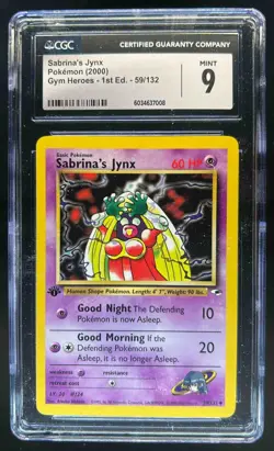 2000 Pokemon Gym Heroes 1st Edition Sabrina's Jynx #59/132 CGC 9 - Image 1
