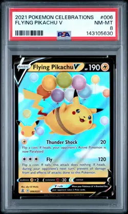 2021 POKEMON CELEBRATIONS #006 FLYING PIKACHU V PSA 8 - Image 1