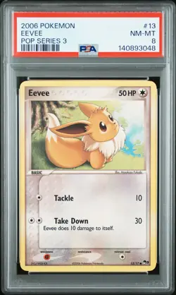 2006 POKEMON POP SERIES 3 #13 EEVEE PSA 8 - Image 1