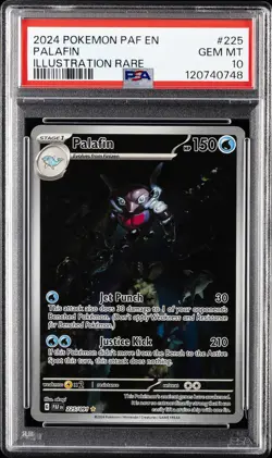 2024 POKEMON PAF EN-PALDEAN FATES ILLUSTRATION RARE #225 PALAFIN PSA 10 - Image 1