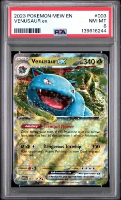 2023 POKEMON MEW EN-151 #003 VENUSAUR EX PSA 8 - Image 1