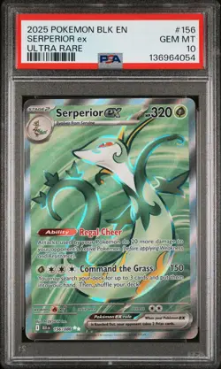 2025 POKEMON BLK EN-BLACK BOLT ULTRA RARE #156 SERPERIOR EX PSA 10 - Image 1