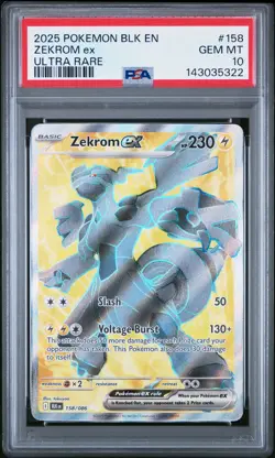 2025 POKEMON BLK EN-BLACK BOLT ULTRA RARE #158 ZEKROM EX PSA 10 - Image 1