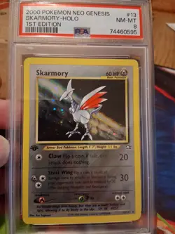 SKARMORY 13/111 Neo Genesis Holo PSA 8 NM-MT #13 POKEMON FIRST EDITION - Image 1