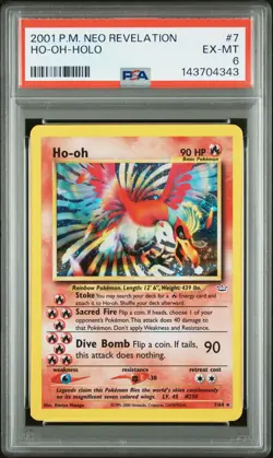 2001 POKEMON NEO REVELATION #7 HO-OH-HOLO PSA 6 - Image 1