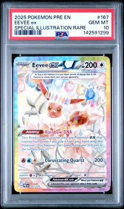 2025 POKEMON PRISMATIC EVOLUTIONS SPECIAL ILLUSTRATION RARE EEVEE EX PSA 10 - Image 1
