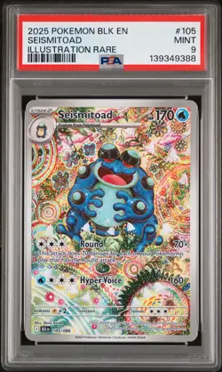 2025 POKEMON BLK EN-BLACK BOLT ILLUSTRATION RARE #105 SEISMITOAD PSA 9 - Image 1