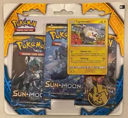 2017 POKEMON SUN & MOON BASE SET 3 PACK W/ TOGEDEMARU SM09 SEALED BLISTER PACK B - Image 1