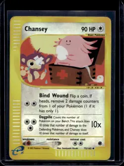2002 Pokemon Expedition Set Chansey Reverse Holo #72 - Image 1