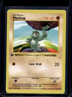 1999 Pokemon 1st Edition Machop Shadowless #52/102 - Image 1