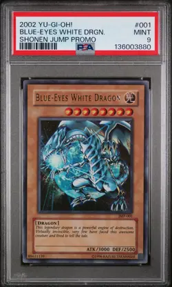 2002 YU-GI-OH! SHONEN JUMP PROMO #001 BLUE-EYES WHITE DRAGON PSA 9 - Image 1