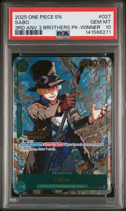 2025 ONE PIECE 3RD ANNIVERSARY 3 BROTHERS PACK WINNER OP09-027 SABO PSA 10 - Image 1