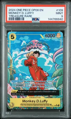 2024 ONE PIECE OP08-TWO LEGENDS TREASURE RARE #109 MONKEY D. LUFFY PSA 9 - Image 1