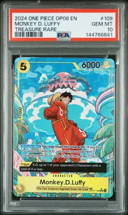2024 ONE PIECE OP08-TWO LEGENDS TREASURE RARE #109 MONKEY D. LUFFY PSA 10 - Image 1