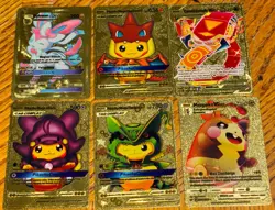 Pokemon Gold Foil Fan Art Lot Of 29 Cards - Image 4