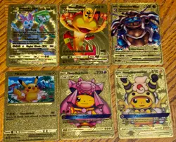 Pokemon Gold Foil Fan Art Lot Of 29 Cards - Image 5