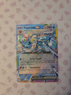 Pokemon Vaporeon EX TCG Prismatic Evolutions Double Rare Holo Card 023/131 - Image 1