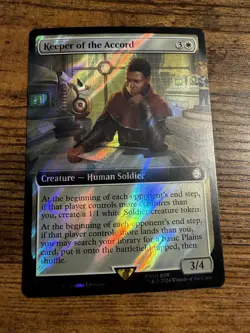 MTG Magic The Gathering SURGE FOIL Extended Art Keeper of the Accord - Image 1