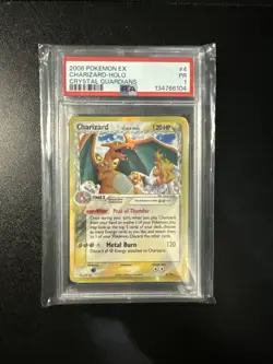 Pokemon TCG Charizard EX Crystal Guardians Holo Rare Card 4/100 PSA 1 - Image 1