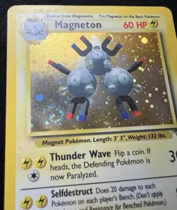 Magneton 9/130 Base Set 2 Holo Rare WOTC Pokemon Card - MP w/ 💫 SWIRL - Image 2