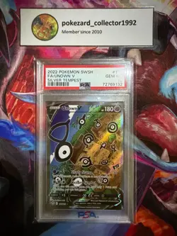 2022 Pokemon Silver Tempest UNOWN V Alternate Art 177/195 PSA 10 GEM MINT - Image 1