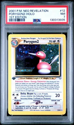 2001 POKEMON NEO REVELATION 1ST EDITION #12 PORYGON2-HOLO PSA 7 - Image 1