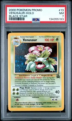 2000 POKEMON PROMO BLACK STAR #13 VENUSAUR-HOLO PSA 7 - Image 1
