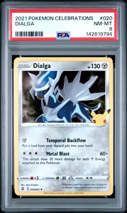 2021 POKEMON CELEBRATIONS #020 DIALGA PSA 8 - Image 1