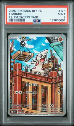 2025 POKEMON BLK EN-BLACK BOLT ILLUSTRATION RARE #125 TIMBURR PSA 9 - Image 1