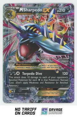 2017 Pokemon XY Black Star Promo Holo M Sharpedo EX #XY200 - Image 1