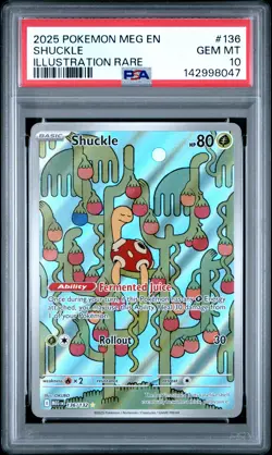 2025 POKEMON MEG EN-MEGA EVOLUTION ILLUSTRATION RARE #136 SHUCKLE PSA 10 - Image 1