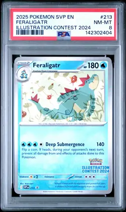 2025 POKEMON SVP PROMO ILLUSTRATION CONTEST 2024 #213 FERALIGATR PSA 8 - Image 1