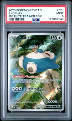 2023 POKEMON SVP EN-SV BLACK STAR PROMO 151 ELITE TRAINER BOX #051 SNORLAX PSA 9 - Image 1