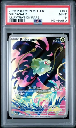 2025 POKEMON MEG EN-MEGA EVOLUTION ILLUSTRATION RARE #133 BULBASAUR PSA 9 - Image 1