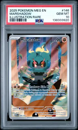 2025 POKEMON MEG EN-MEGA EVOLUTION ILLUSTRATION RARE #146 MARSHADOW PSA 10 - Image 1