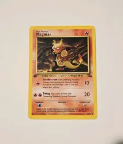 Pokemon Magmar 39/62 Fossil Regular First Edition Pokemon Card LP - Image 1