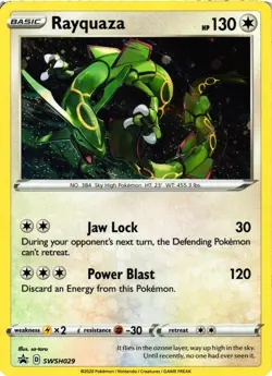 Pokemon TCG Rayquaza SWSH029 Holo Rare Black Star Promo Crown Zenith VLP - Image 1