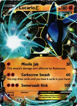 Pokemon TCG Lucario EX Holo Card 54/111 2014 Furious Fists VLP - Image 1