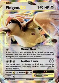 PIDGEOT EX 64/108 XY Evolutions Ultra Rare Pokemon Card Near Mint - Image 1