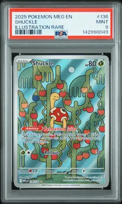 2025 POKEMON MEG EN-MEGA EVOLUTION ILLUSTRATION RARE #136 SHUCKLE PSA 9 - Image 1
