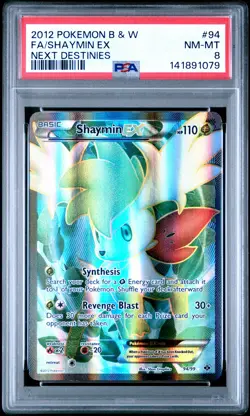 2012 POKEMON B&W NEXT DESTINIES #94 FULL ART/SHAYMIN EX PSA 8 - Image 1